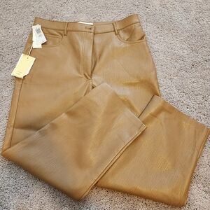 Aritzia Melina Crop Vegan Leather Pant Saville Sz 14